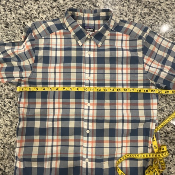 Patagonia Organic Cotton Short Sleeve Button Down Plaid Shirt Adult Medium #669 - Picture 9 of 11